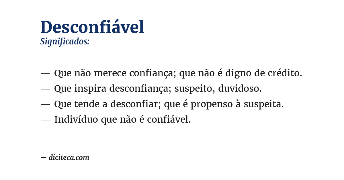Significado de desconfiável