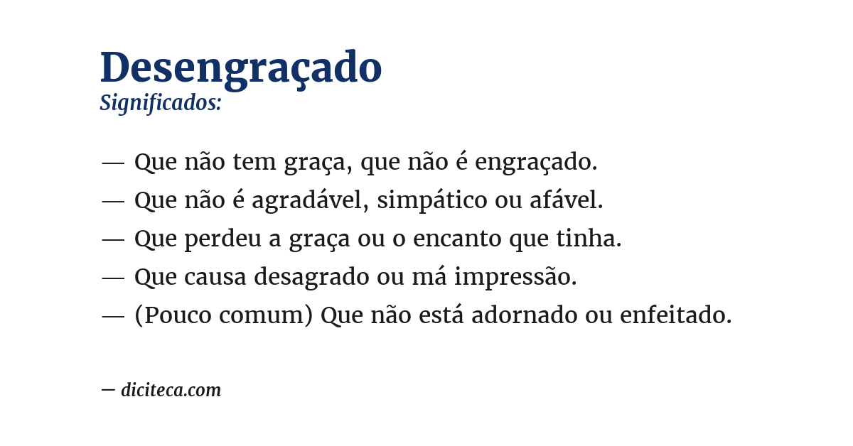 Significado de desengraçado