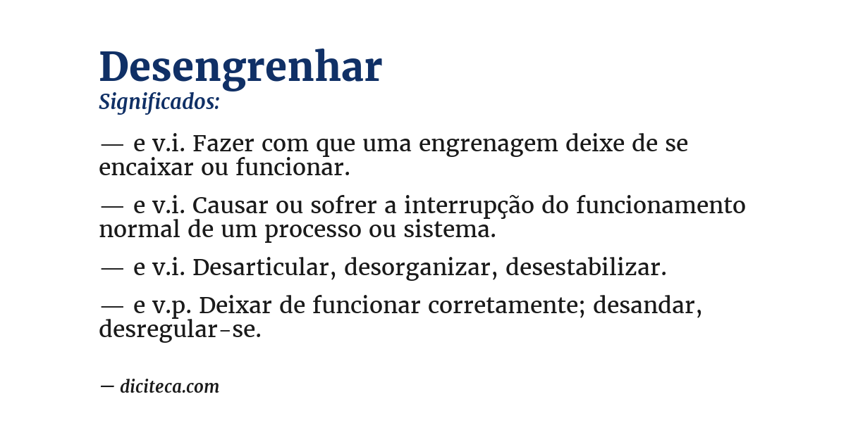 Significado de desengrenhar