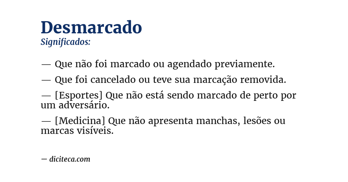 Significado de desmarcado
