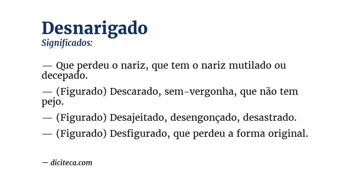 Significado de desnarigado