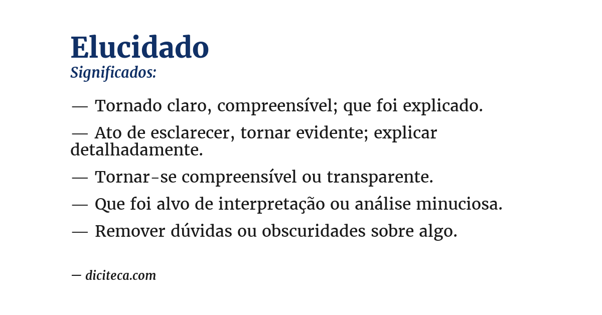 Significado de elucidado