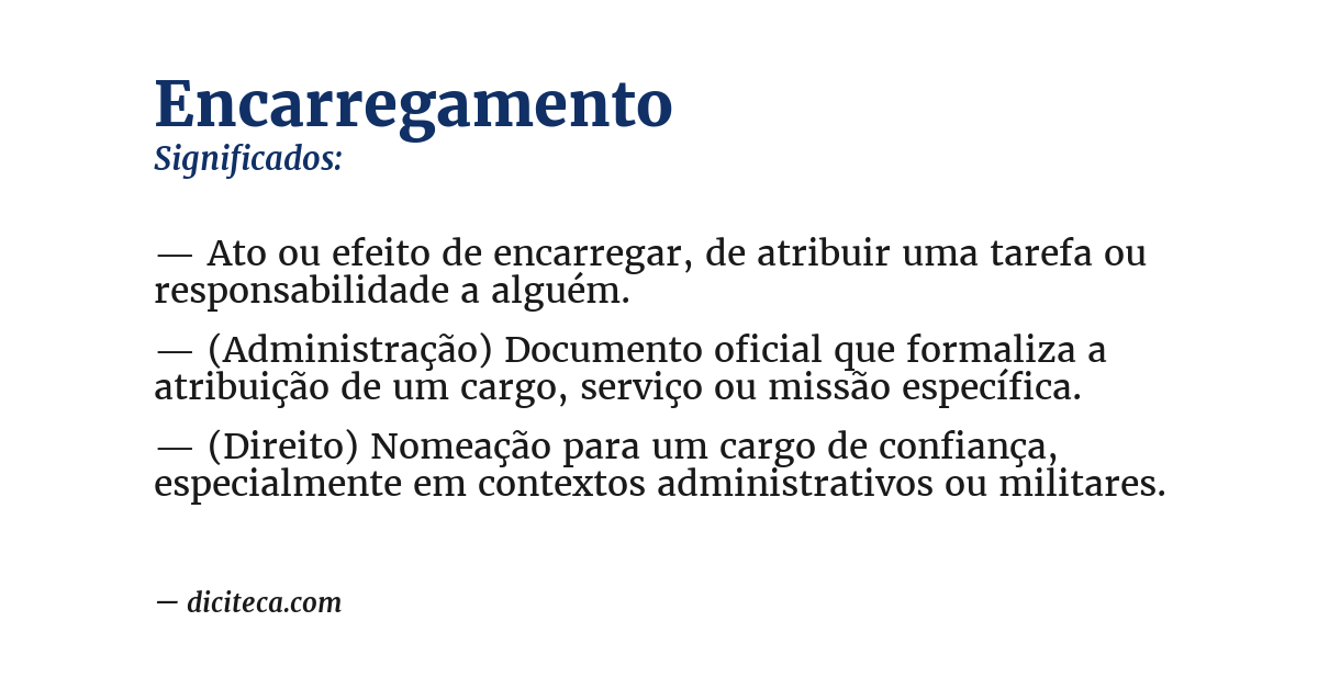 Significado de encarregamento