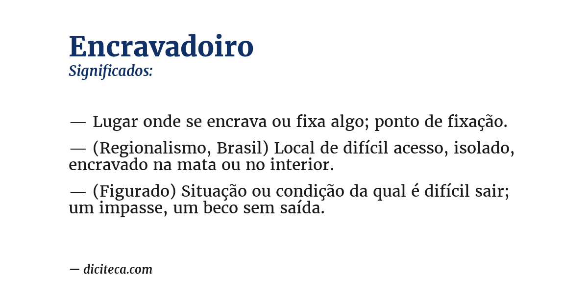 Significado de encravadoiro