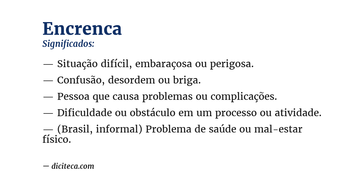 Significado de encrenca