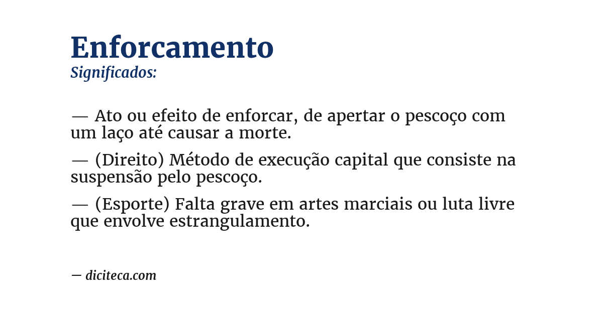 Significado de enforcamento