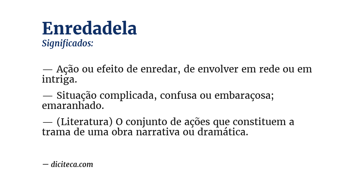 Significado de enredadela