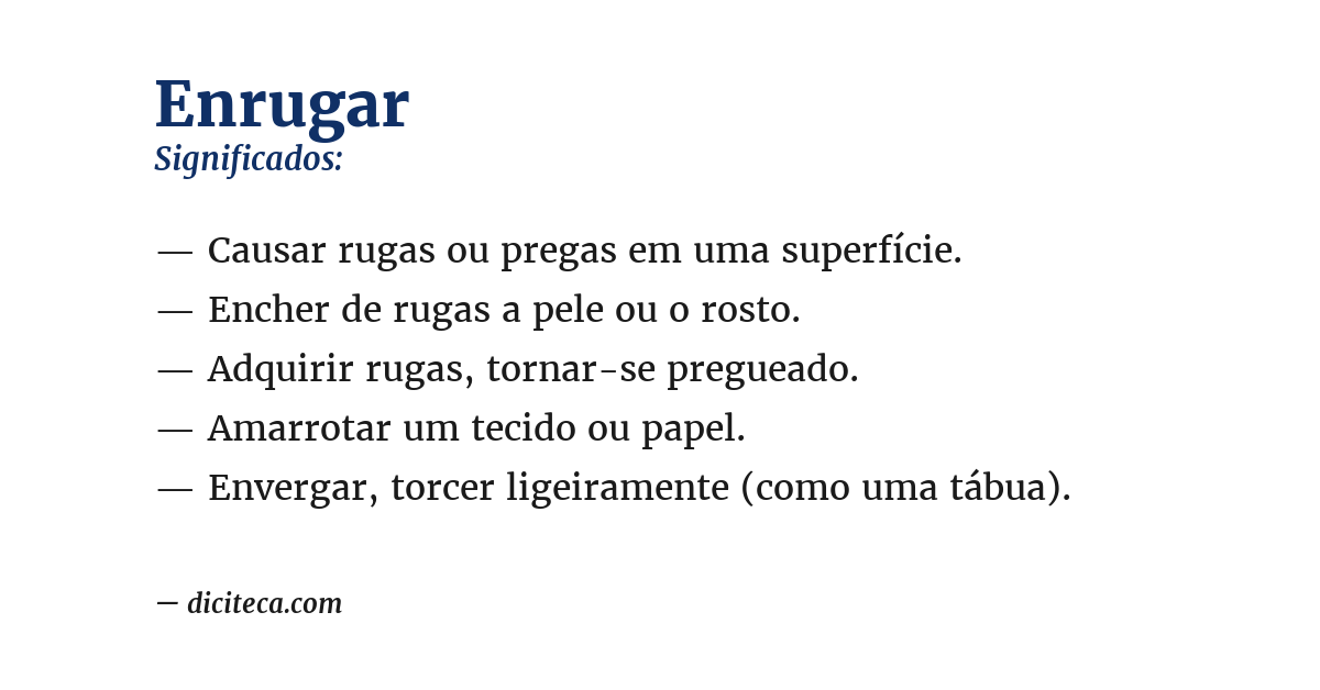 Significado de enrugar