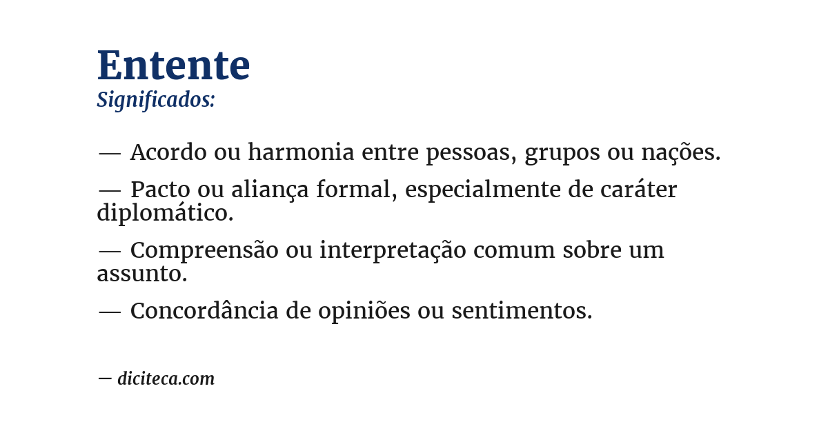 Significado de entente