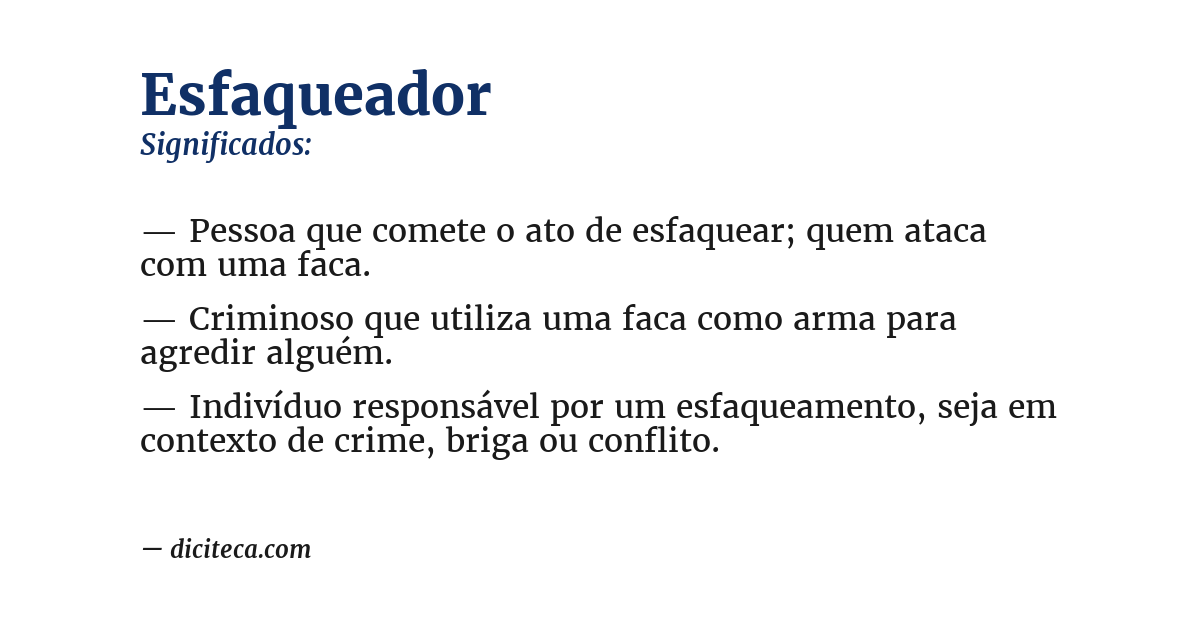 Significado de esfaqueador