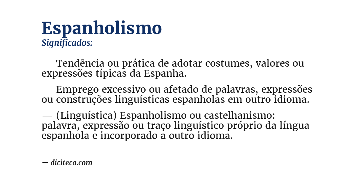 Significado de espanholismo