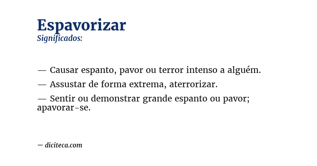 Significado de espavorizar