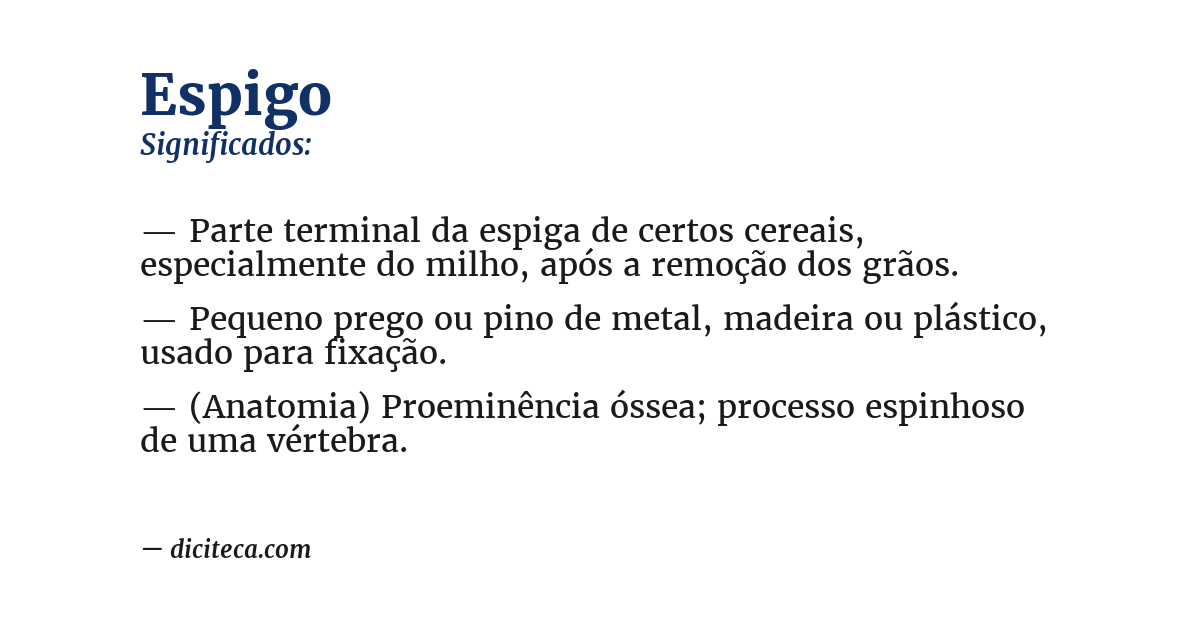 Significado de espigo