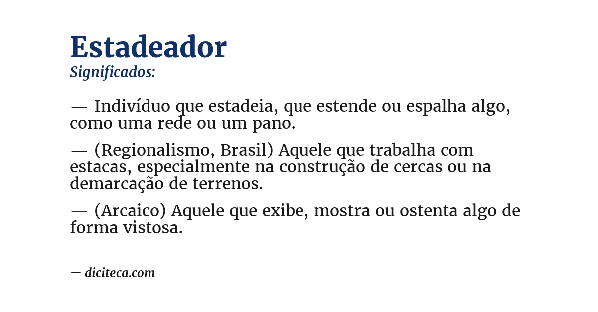 Significado de estadeador