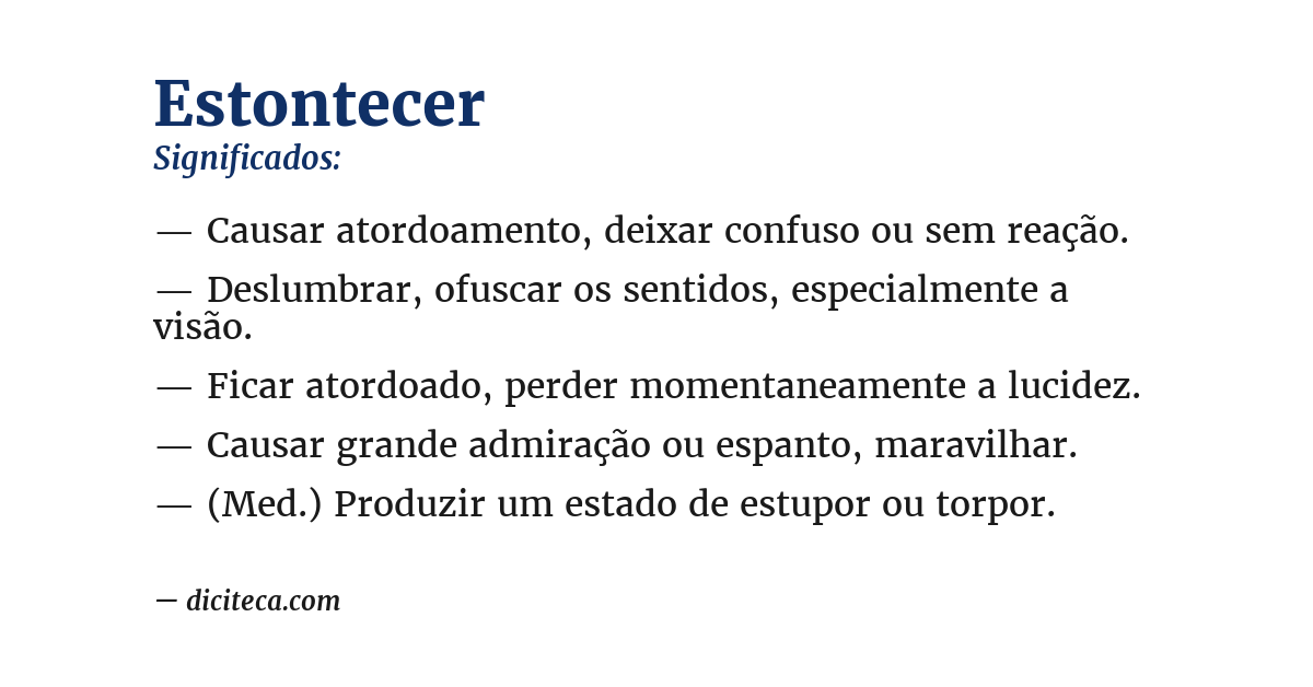 Significado de estontecer
