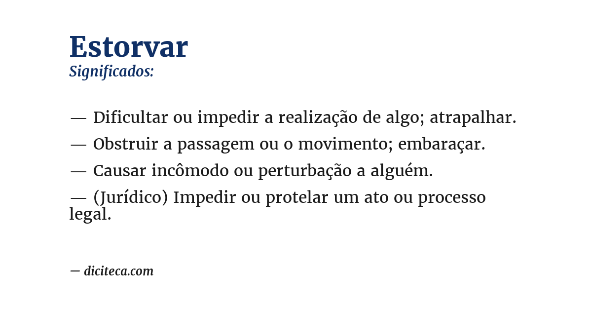 Significado de estorvar