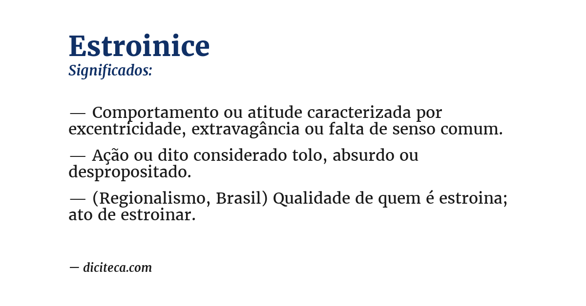 Significado de estroinice