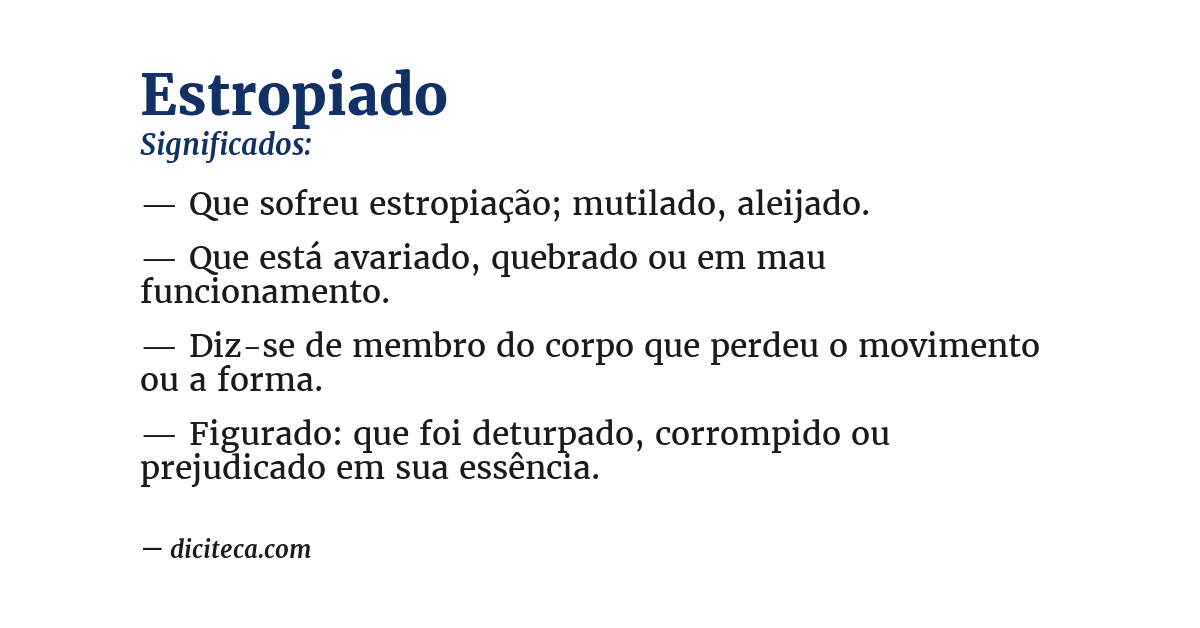 Significado de estropiado