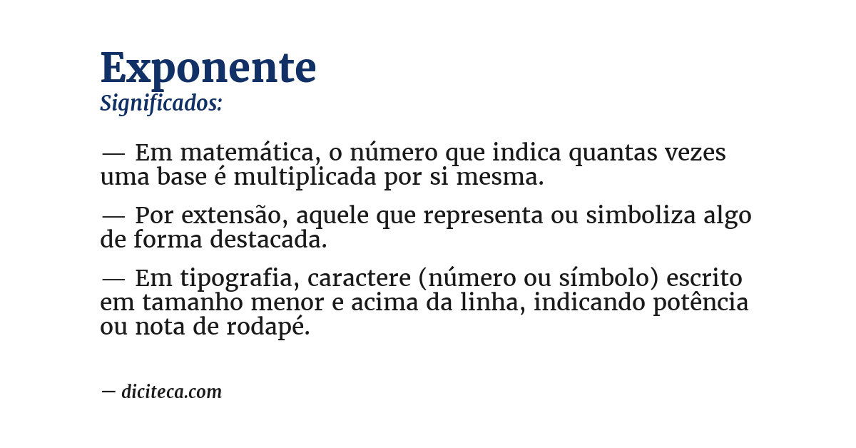 Significado de exponente