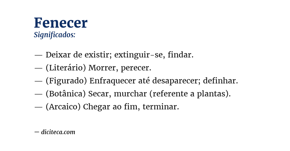 Significado de fenecer