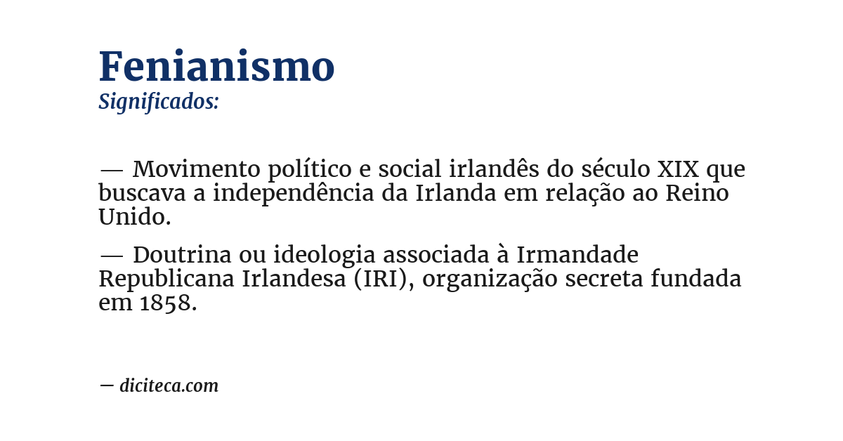 Significado de fenianismo