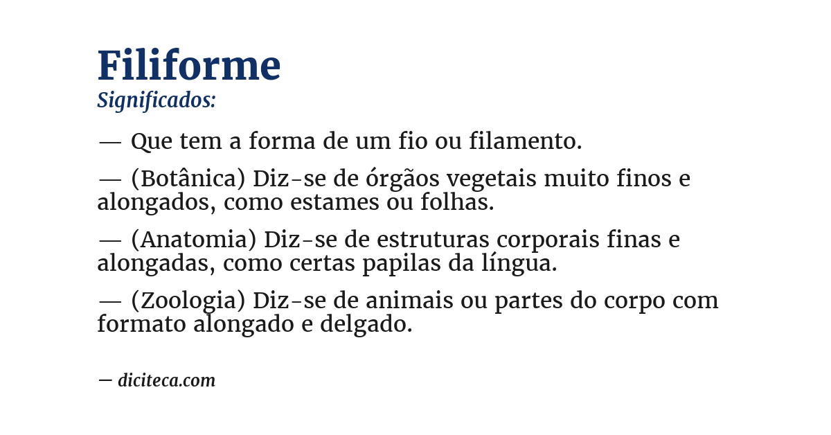 Significado de filiforme