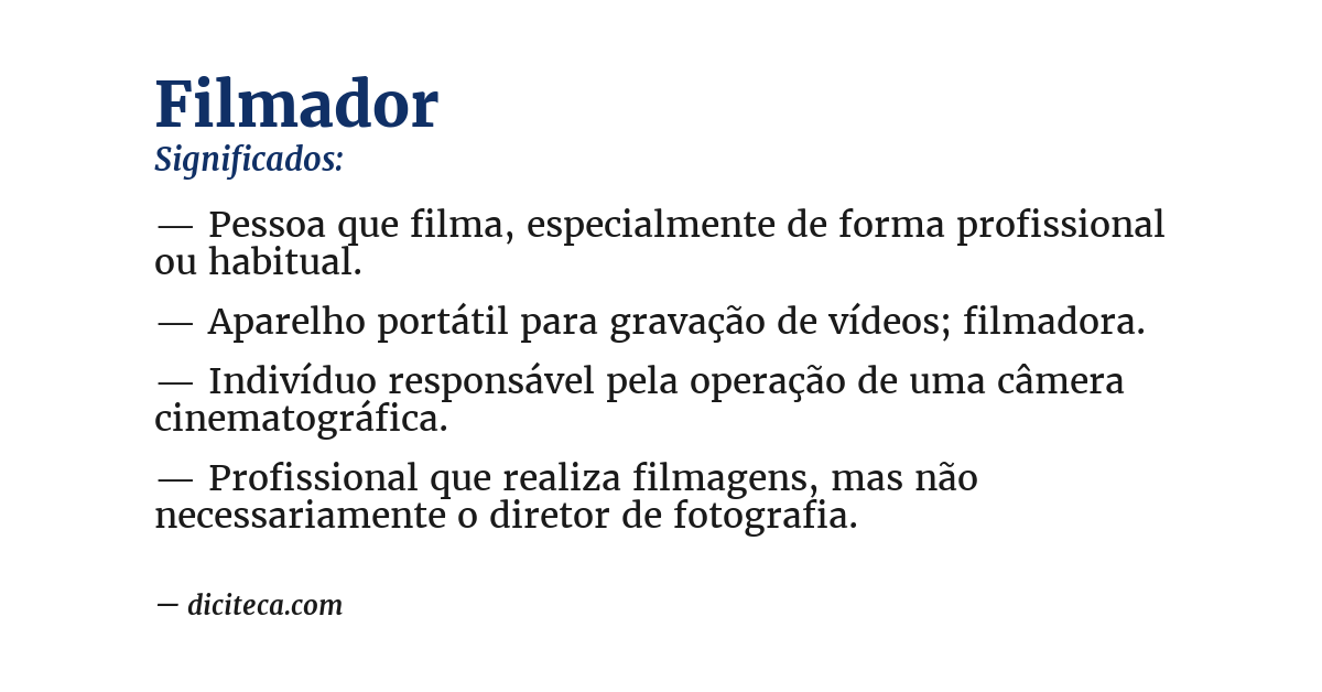 Significado de filmador