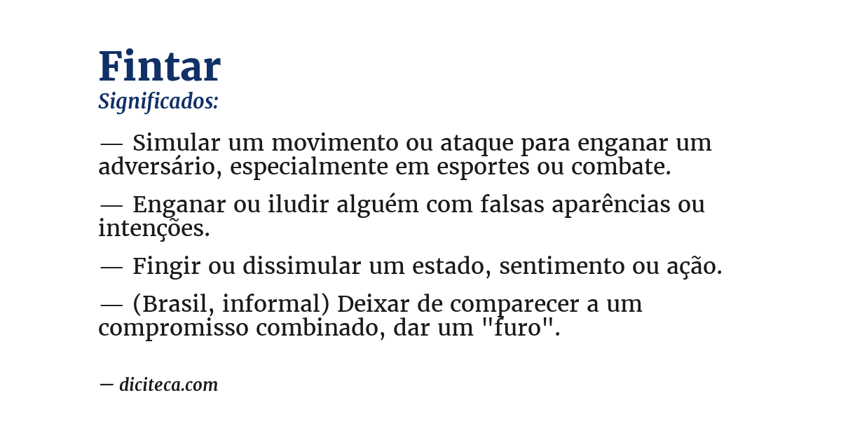 Significado de fintar