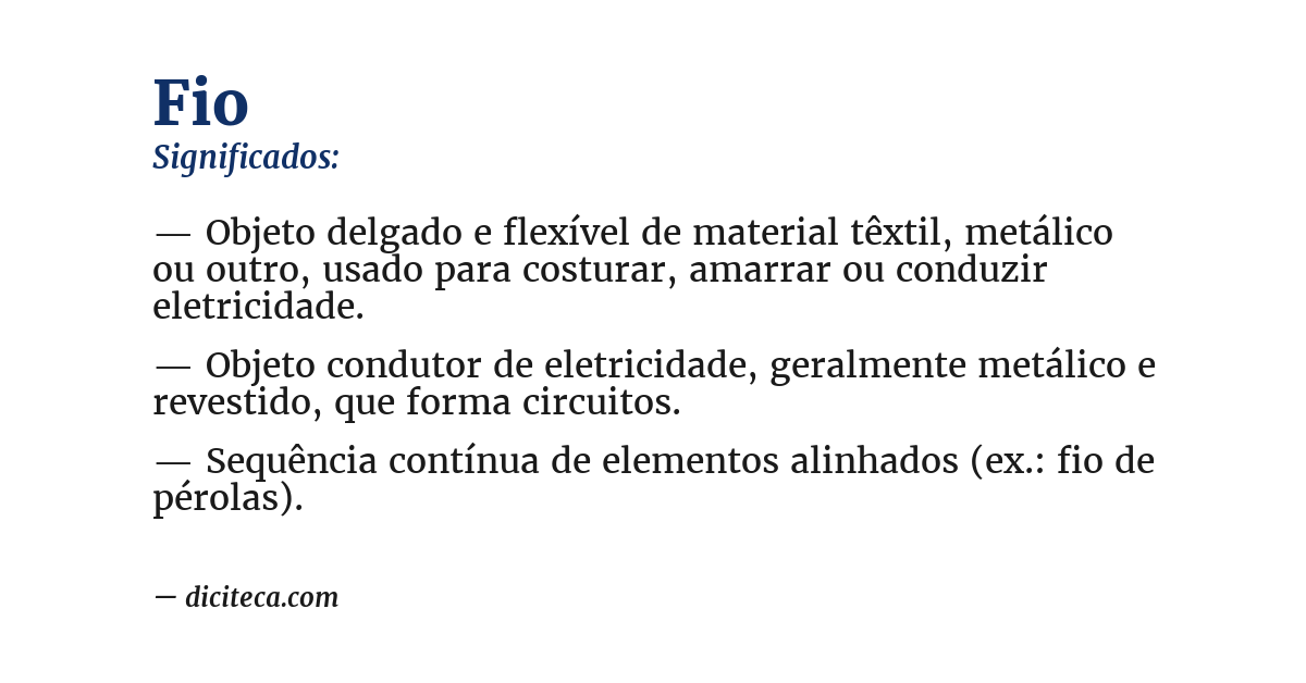 Significado de fio