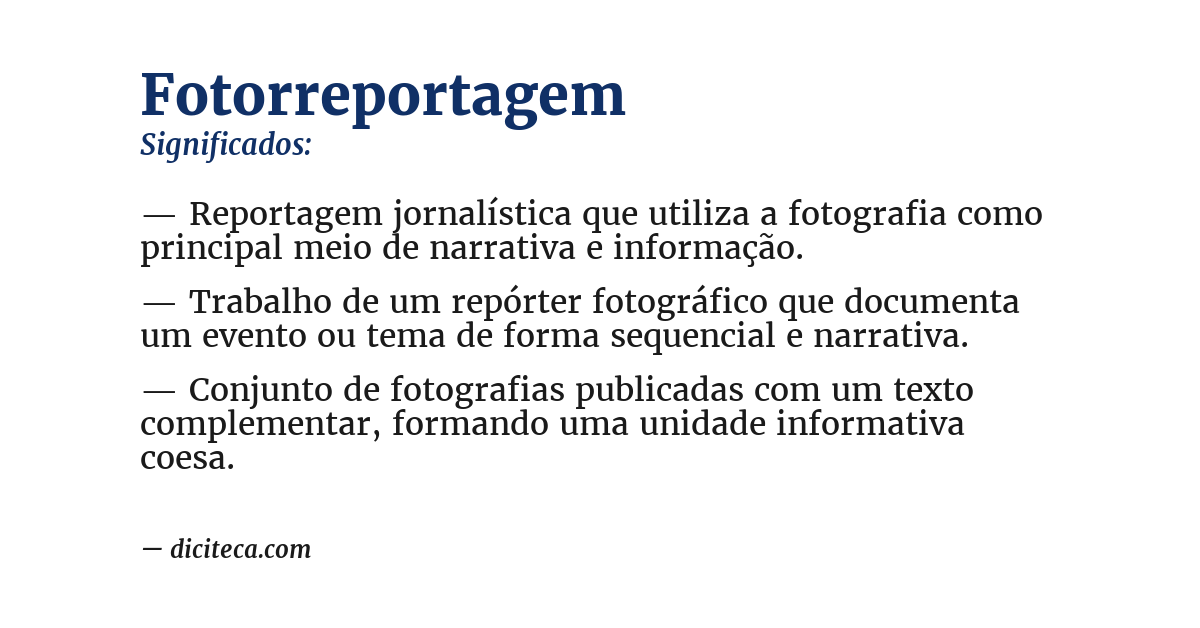 Significado de fotorreportagem
