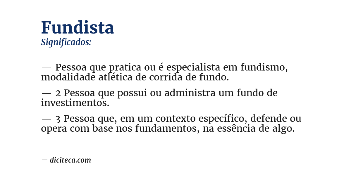 Significado de fundista