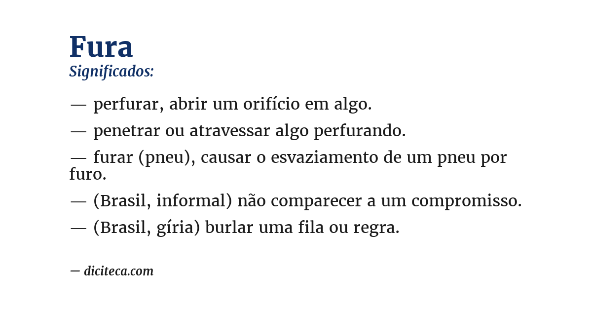 Significado de fura