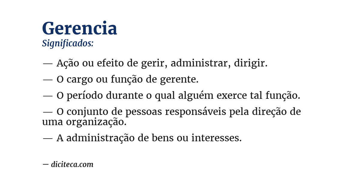 Significado de gerencia
