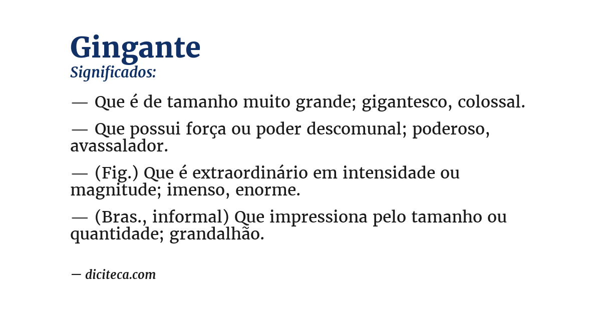 Significado de gingante
