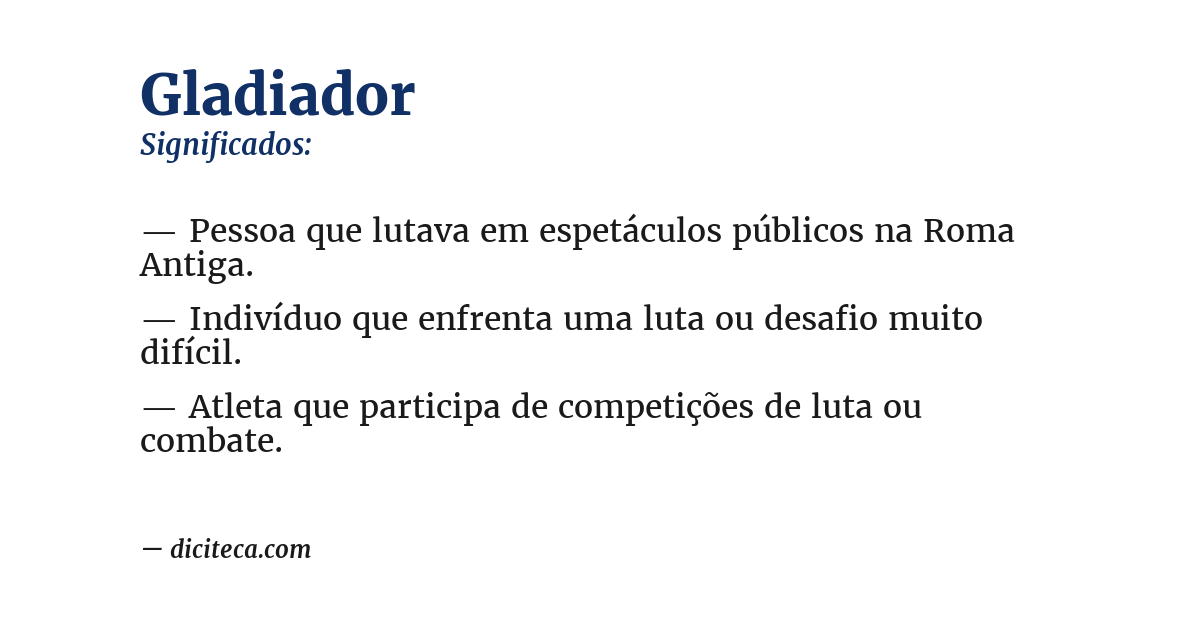 Significado de gladiador