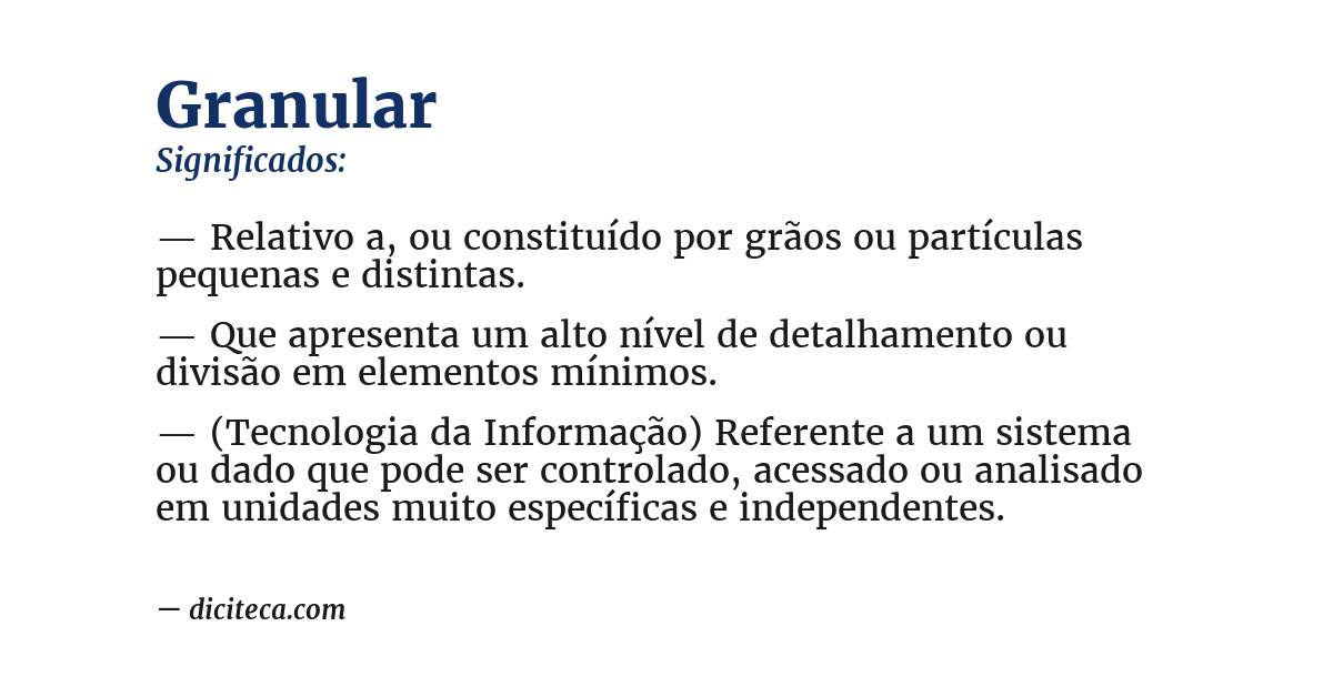 Significado de granular