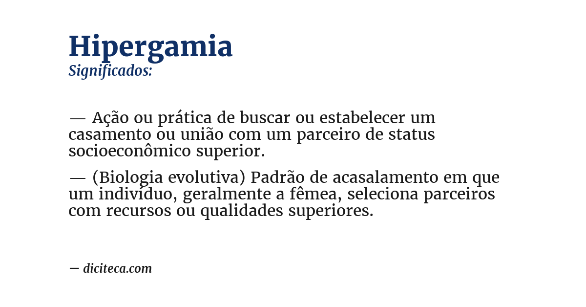 Significado de hipergamia