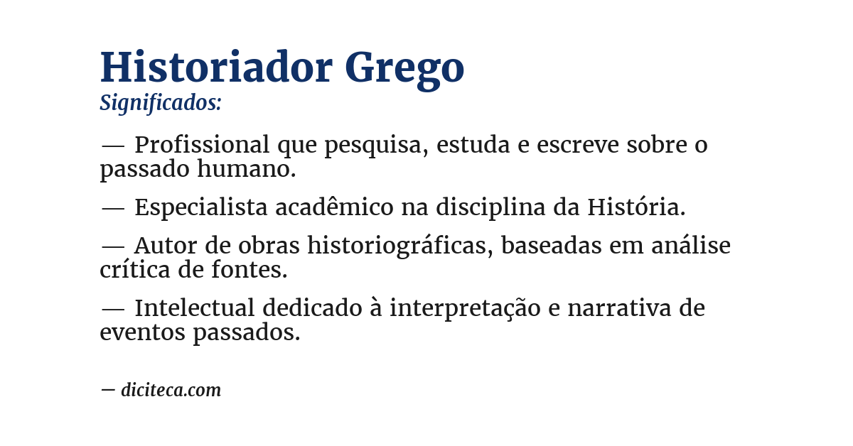 Significado de historiador grego