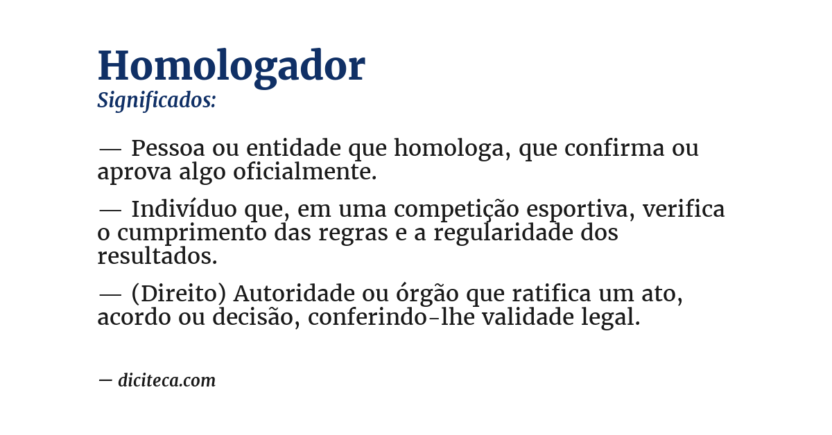 Significado de homologador