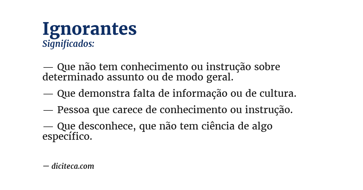 Significado de ignorantes