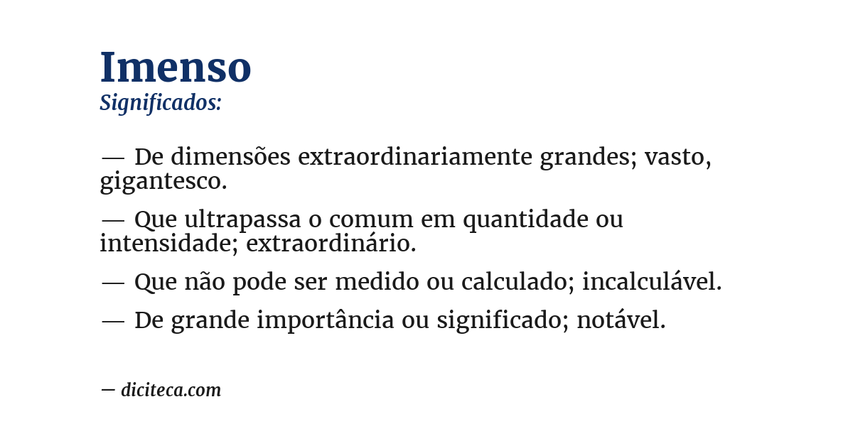 Significado de imenso