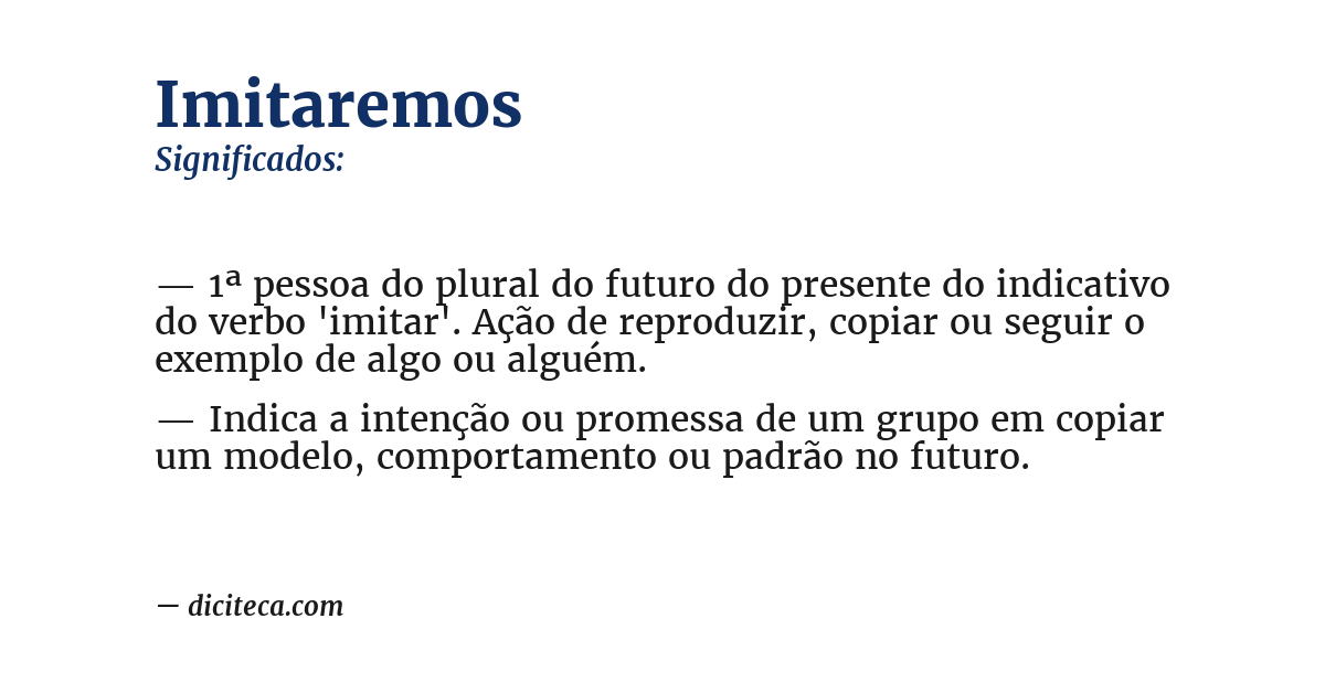 Significado de imitaremos