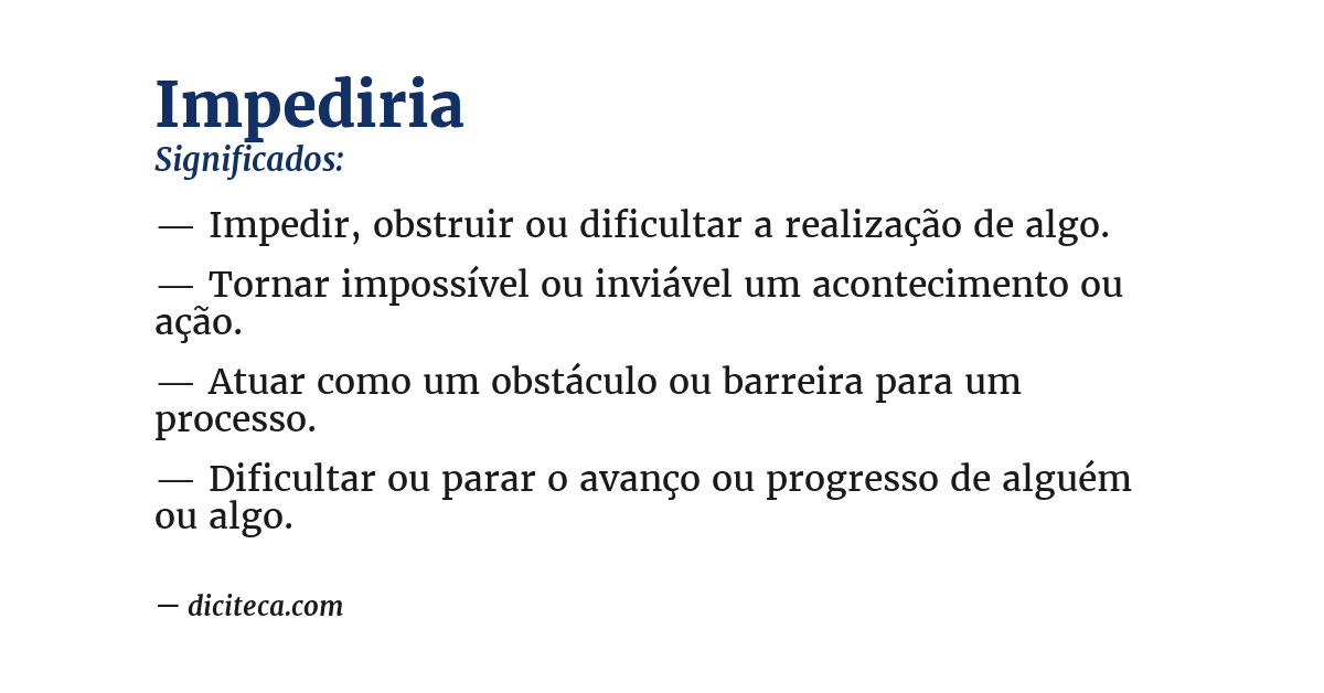 Significado de impediria