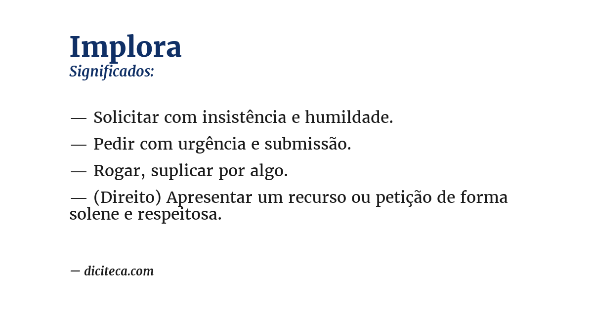 Significado de implora