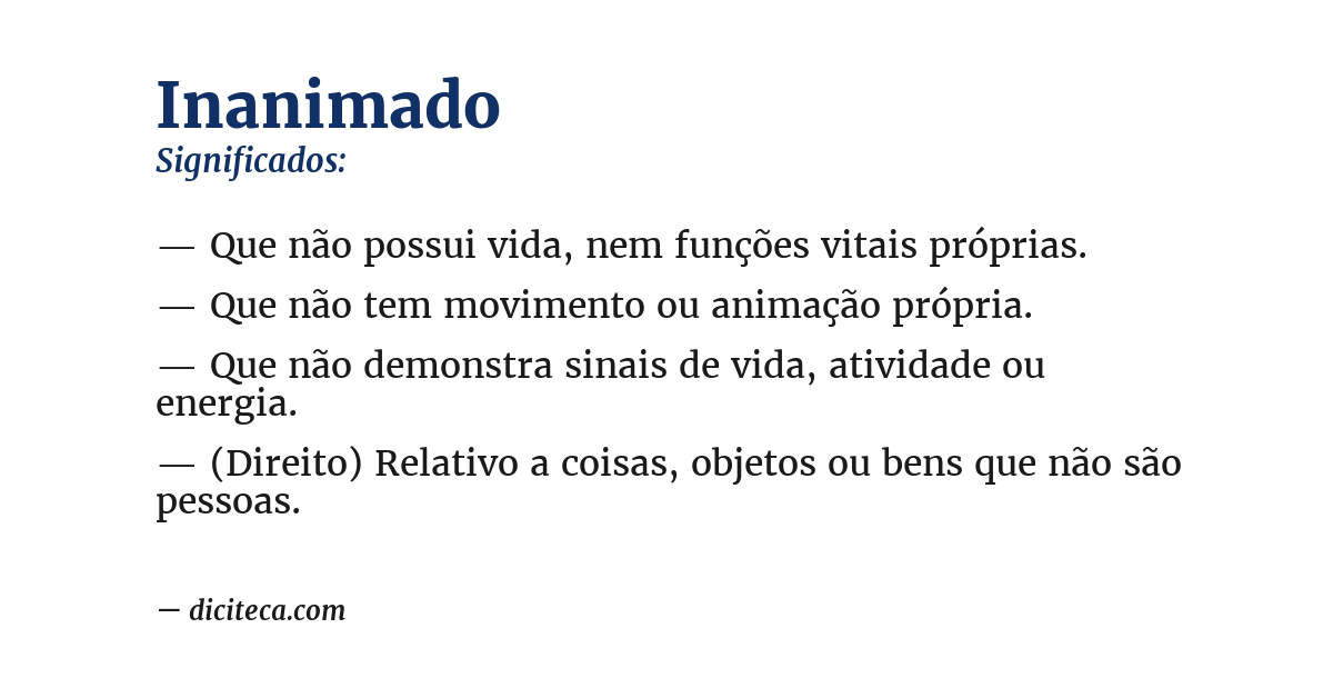 Significado de inanimado