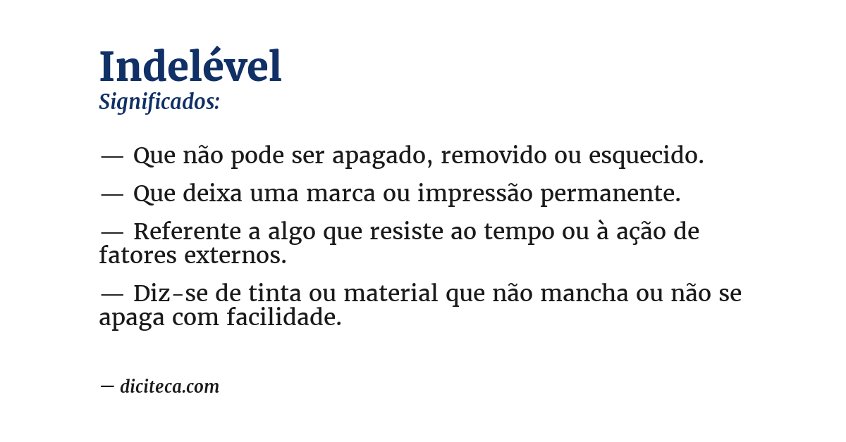 Significado de indelével