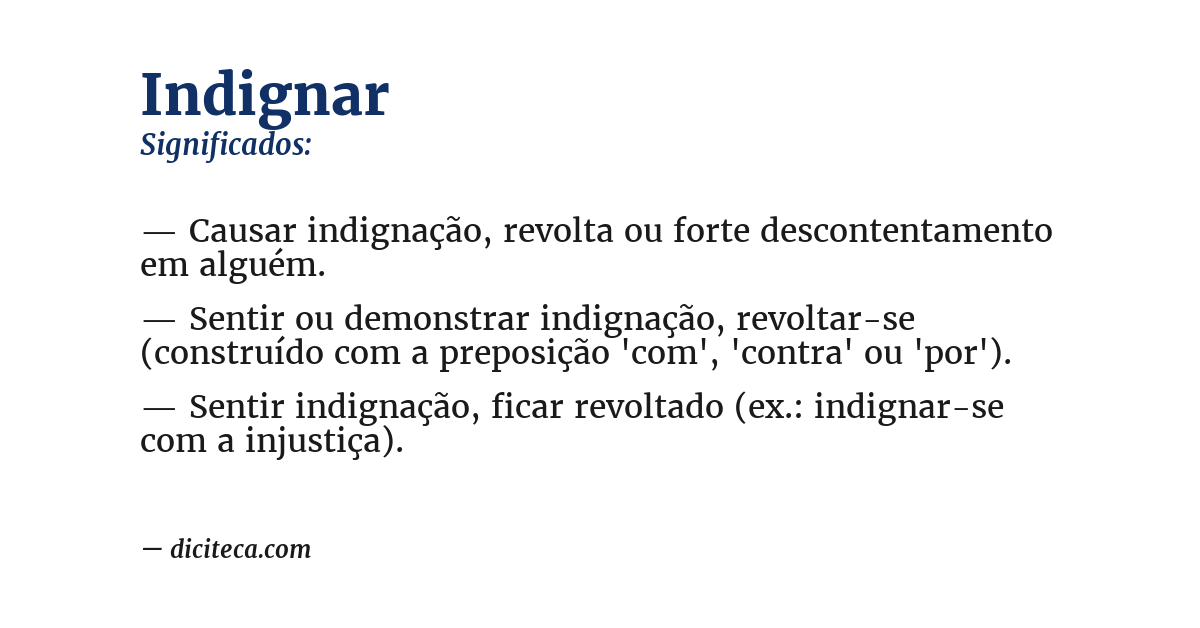 Significado de indignar