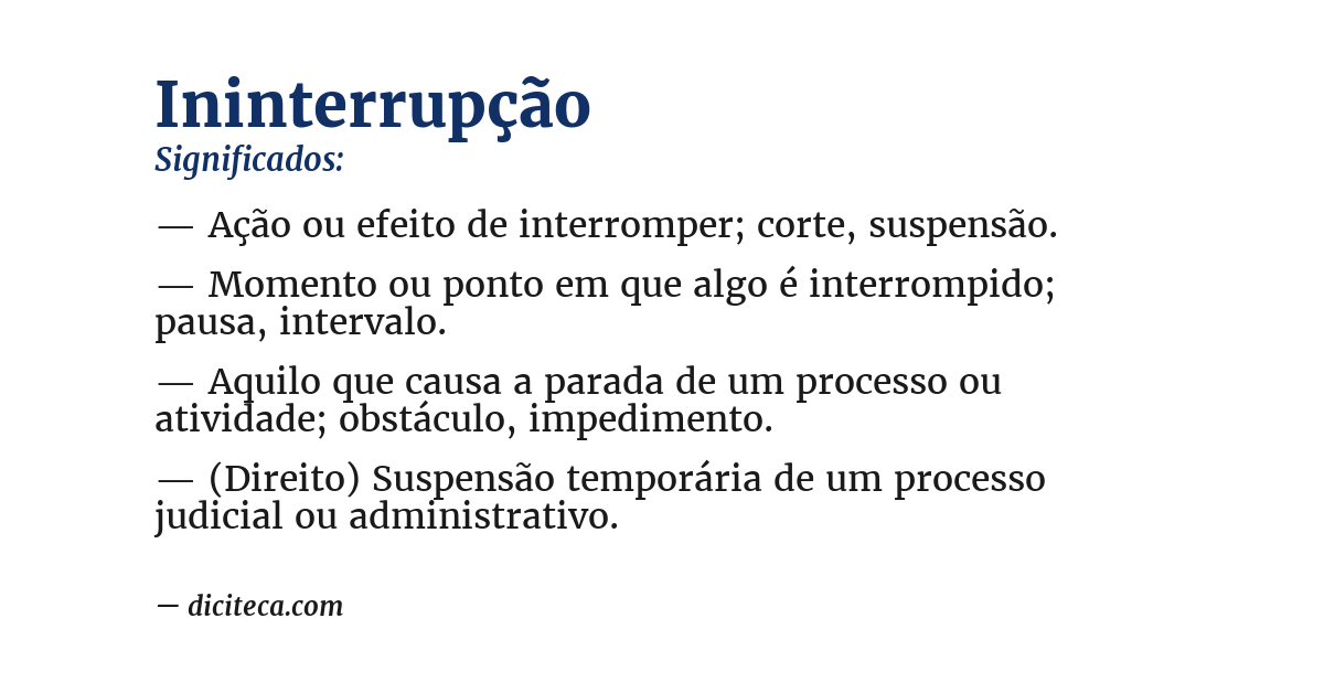 Significado de ininterrupção