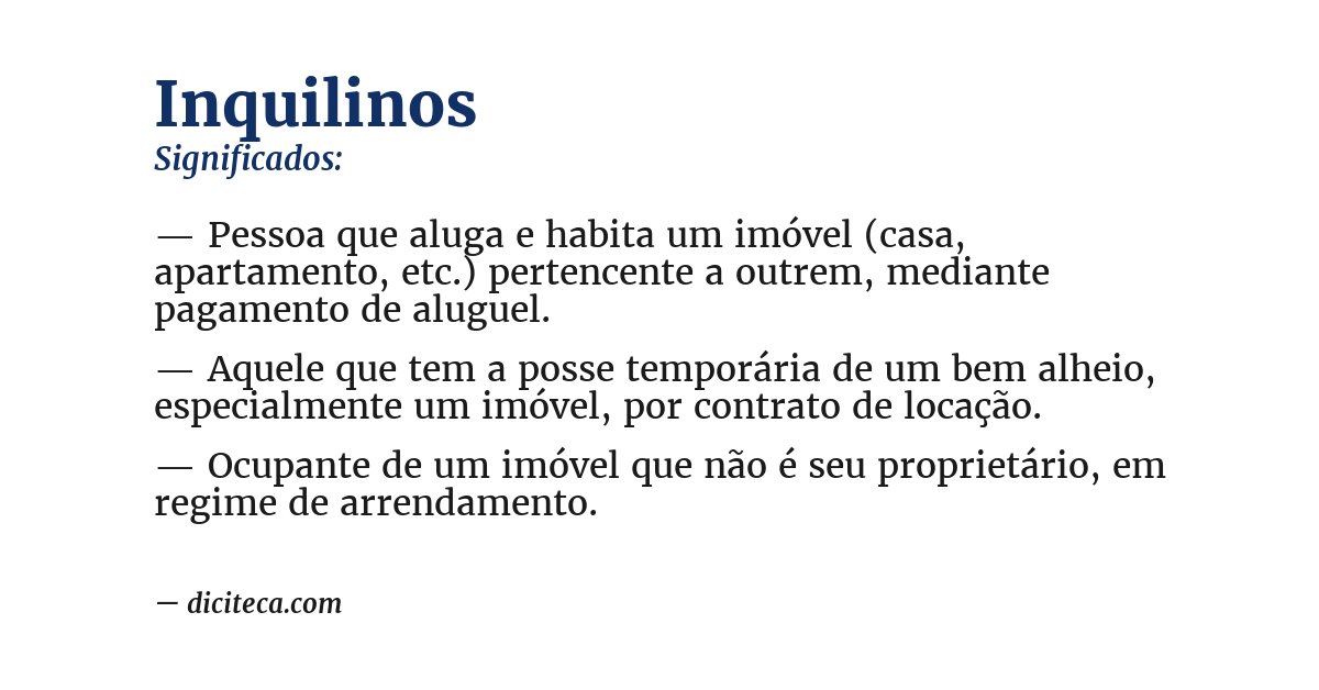 Significado de inquilinos