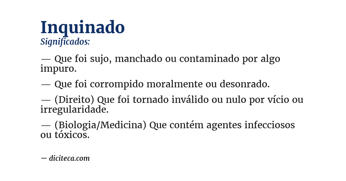 Significado de inquinado